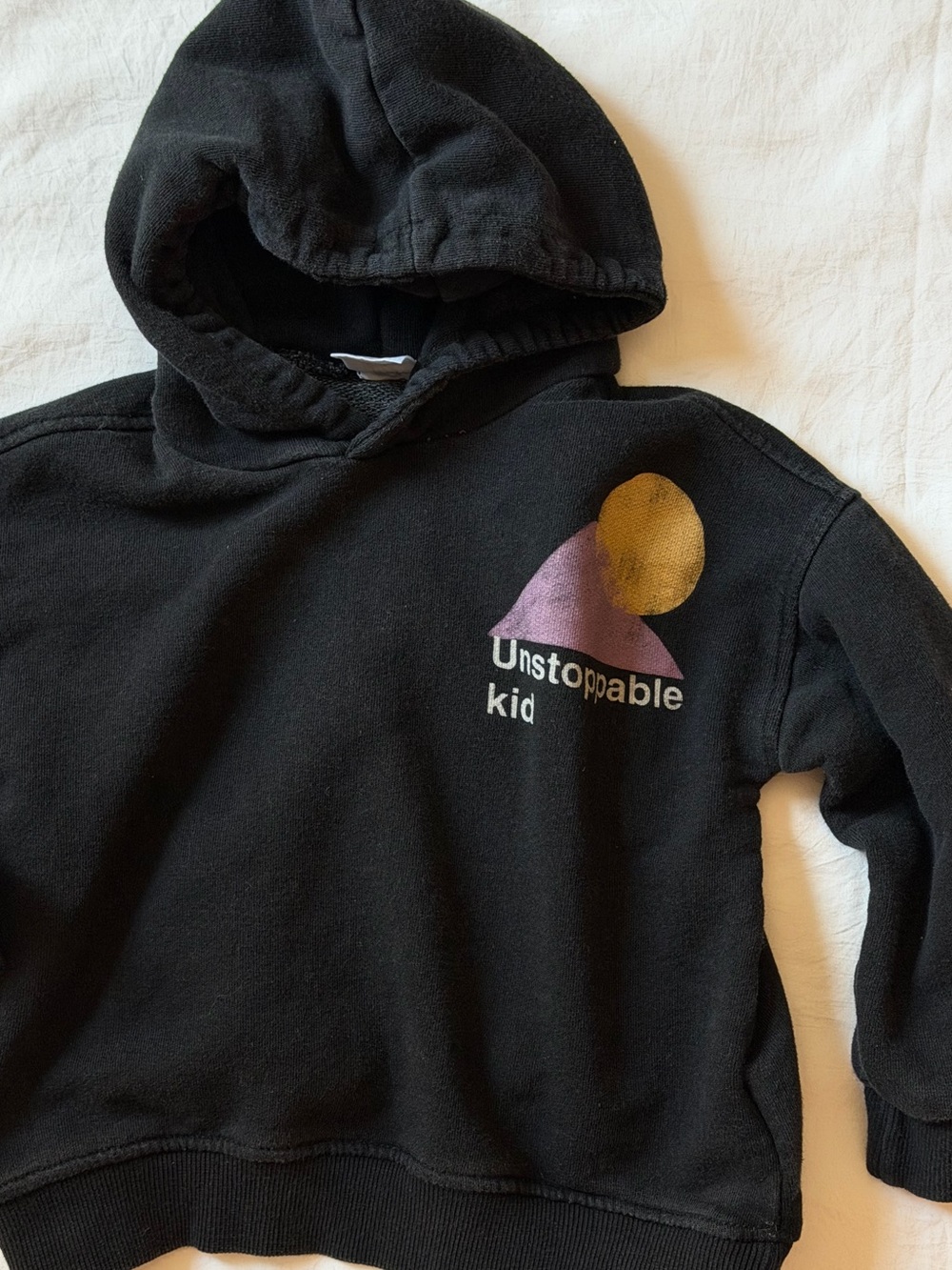ZARA Kids Black Graphic Hoodie Unstoppable Kid 3-4Y